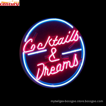 Cocktails and Dreams Pub Club Neon Sign